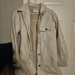 Old Navy Cream Button-Up Coat